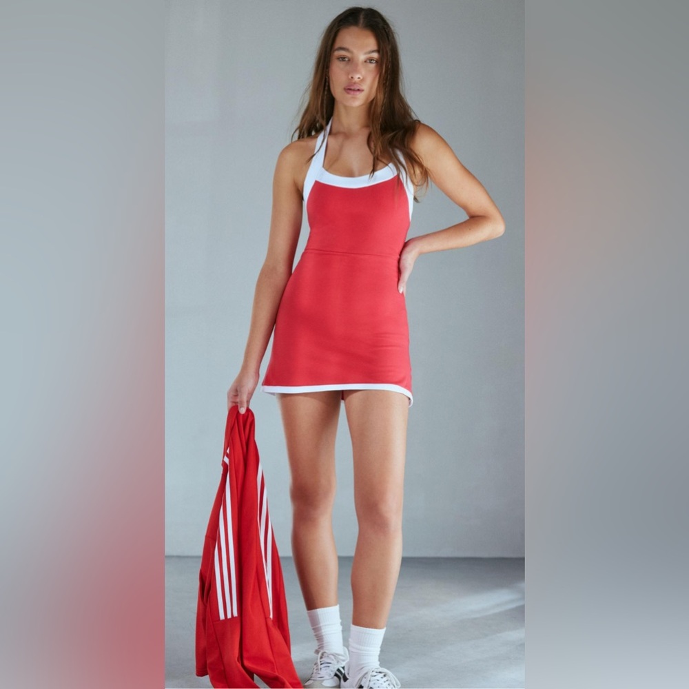 Urban Outfitters Red Halter Tennis Dress with White Trim